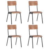 Dining Chairs 4 pcs Brown Solid Plywood Steel 280085