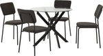 ZNTS Sheldon Round Glass Top Dining Set 400-401-285