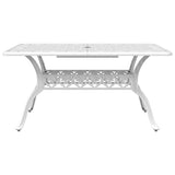 Garden Table White 150x90x72 cm Cast Aluminium 4002805
