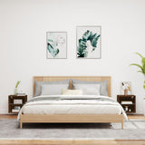 Bedside Cabinets with LED Lights Wall-mounted 2 pcs Brown Oak 837077