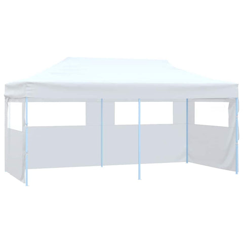 Professional Folding Party Tent with 4 Sidewalls 3x6 m Steel White 48868