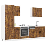 ZNTS 7 Piece Kitchen Cabinet Set Kalmar Smoked Oak Engineered Wood 3314786