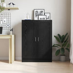 ZNTS Black Oak Book Cabinet 82.5x30.5x115 cm Engineered Wood 862516