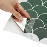 Fish Scale Tile 50 pcs Dark Green 30 x 30 cm 42046218