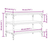 Shoe Bench Black 70x38.5x49 cm Engineered Wood 839038