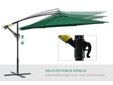 3m Banana Hanging Parasol Umbrella Green T3398P317746