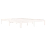 Bed Frame without Mattress White Solid Wood Pine 160x200cm 810376