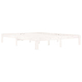 Bed Frame without Mattress White Solid Wood Pine 160x200cm 810376