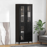 Highboard Black Oak 69.5 x 34 x 180 cm Engineered Wood 3416087