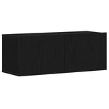 TV Cabinet Set Wall-mounted 3 pcs Black Oak 130.5 x 30 x 140 cm 3333053