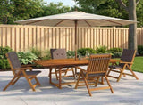 5-Piece Garden Dining Set Natural Solid Acacia Wood 3434519