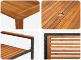 Garden Dining Set 9 pcs Black Solid Acacia Wood 3365526
