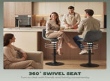 Bar Stools Set of 2, Modern Swivel Barstools with Footrest for Kitchen Island and Dining Room, Green T3398P555823