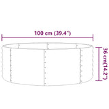 Garden Raised Bed Galvanised Steel 100x100x36 cm Anthracite 318986