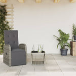 2 Piece Garden Dining Set with Cushions Grey Poly Rattan 3277628