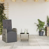 2 Piece Garden Dining Set with Cushions Grey Poly Rattan 3277628