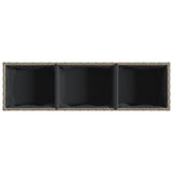 Garden Planter with 3 Pots Grey 105x30x32 cm Poly Rattan 366418