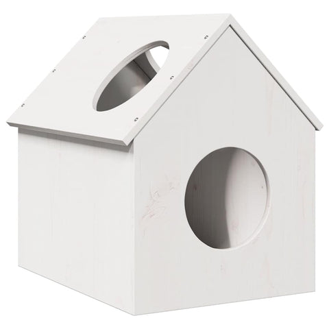 ZNTS Cat House White 41x50x50 cm Solid Wood Pine 859296