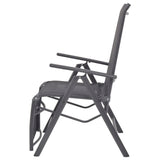 Sunlounger Black Aluminium Medium Adjustable Armrests 42766
