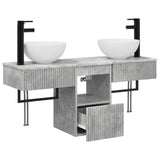 Bathroom Furniture Set 3 pcs Concrete Grey Engineered Wood 3405580