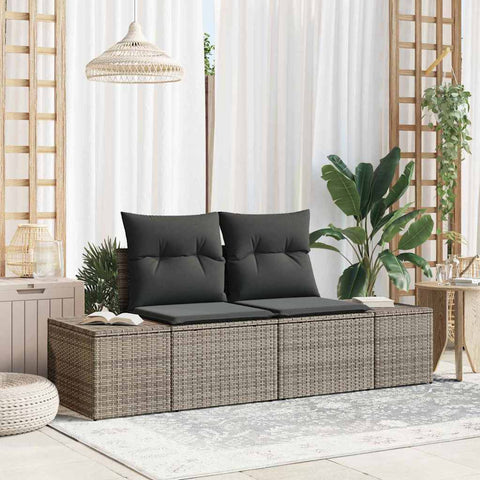 Garden Sofa Grey 123 x 62 x 69cm Poly Rattan 42006804