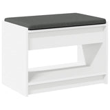 Hall Bench White 63 x 38 x 45 cm Engineered Wood and Fabric 891568