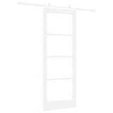 Sliding Door White 78 x 202 cm Solid Pine Wood and Glass 3332216