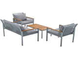 Garden lounge set, garden furniture set with comfortable cushions, double sofa, 2 armchairs and N606P239503E