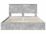 Storage Bed Concrete Grey 135 x 190 cm Engineered Wood 3409562