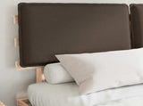 Bed Frame with Upholstered Headboard Taupe 140 x 190 cm 877287