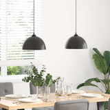 Pendant Lamps 2 pcs Height Adjustable E27 Black 30 cm Metal 4103451