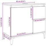 Sink Cabinet Concrete Grey 65x33x60 cm Engineered Wood 857122