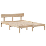 ZNTS Bookcase Bed without Mattress 140x200 cm Solid Wood Pine 3321808