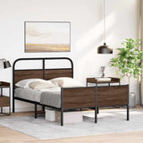Bed Frame without Mattress 140x200 cm Brown Oak Engineered Wood 4100501