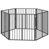 Dog Gate 6 pcs Black 80 x 80 cm Galvanised Steel 892007