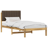 Bed Frame with Upholstered Headboard Whitewash and Taupe 904195