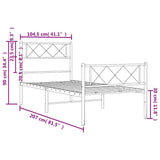 Metal Bed Frame without Mattress with Footboard Black 100x200cm 372290