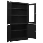 ZNTS Office Cabinet Black 90x40x180 cm Steel 335948