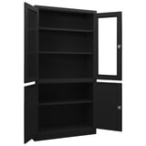 ZNTS Office Cabinet Black 90x40x180 cm Steel 335948