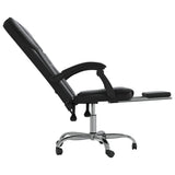 ZNTS Reclining Office Chair Black Faux Leather 349795