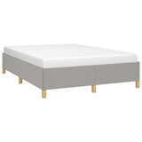 Bed Frame without Mattress Light Grey 135x190 cm Double Double Fabric 349866
