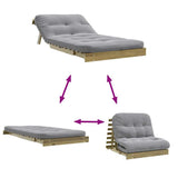 Futon Sofa Bed with Mattress 100x206x11 cm Impregnated Wood Pine 846770