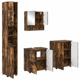 Bathroom Furniture Set 4 pcs Smoked Oak Engineered wood & Metal 3393008
