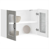 Kitchen Wall Cabinet with Glass Door Kalmar Grey Sonoma Engineered Wood 853613
