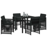 Garden Dining Set 5 pcs Black Powder-Coated Steel 3380649