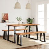 3 Piece Dining Set with Live Edge Solid Wood Acacia 3157525