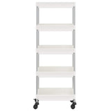 336332 5-Tier Kitchen Trolley White 42x29x128 cm Iron and ABS