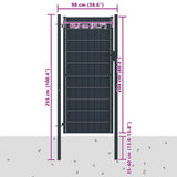 Fence Gate PVC and Steel 100x204 cm Anthracite 145236