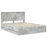 Storage Bed Concrete Grey 160 x 200 cm Engineered Wood 3411190