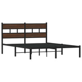 Bed Frame without Mattress with Headboard Brown Oak 150x200 cm King Size 4017153